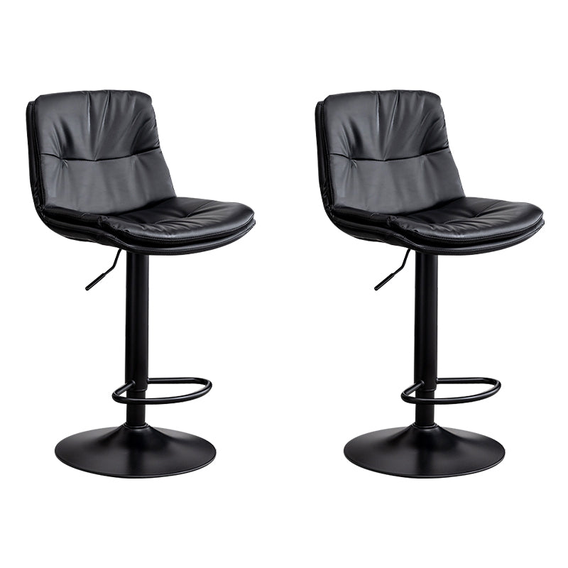 Contemporary Leather Swivel Barstool Indoor Bar Stool with Low Back