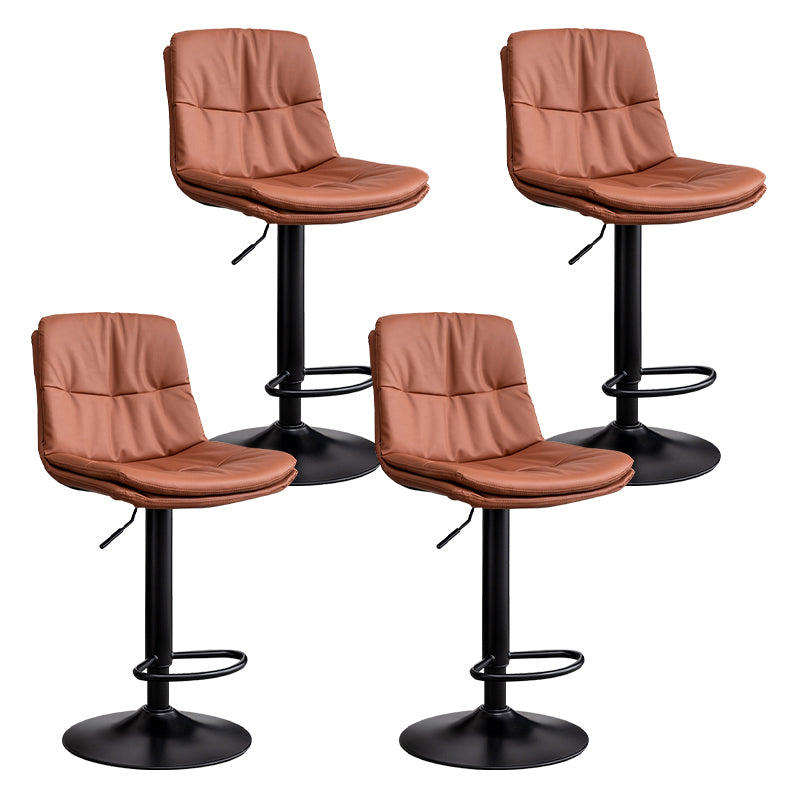 Contemporary Leather Swivel Barstool Indoor Bar Stool with Low Back