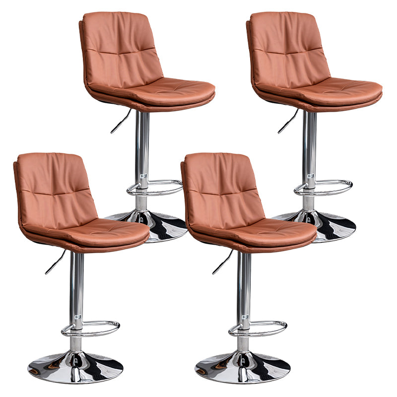 Contemporary Leather Swivel Barstool Indoor Bar Stool with Low Back