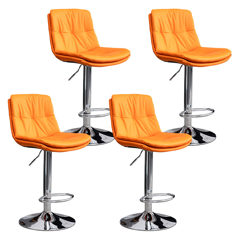 Contemporary Leather Swivel Barstool Indoor Bar Stool with Low Back