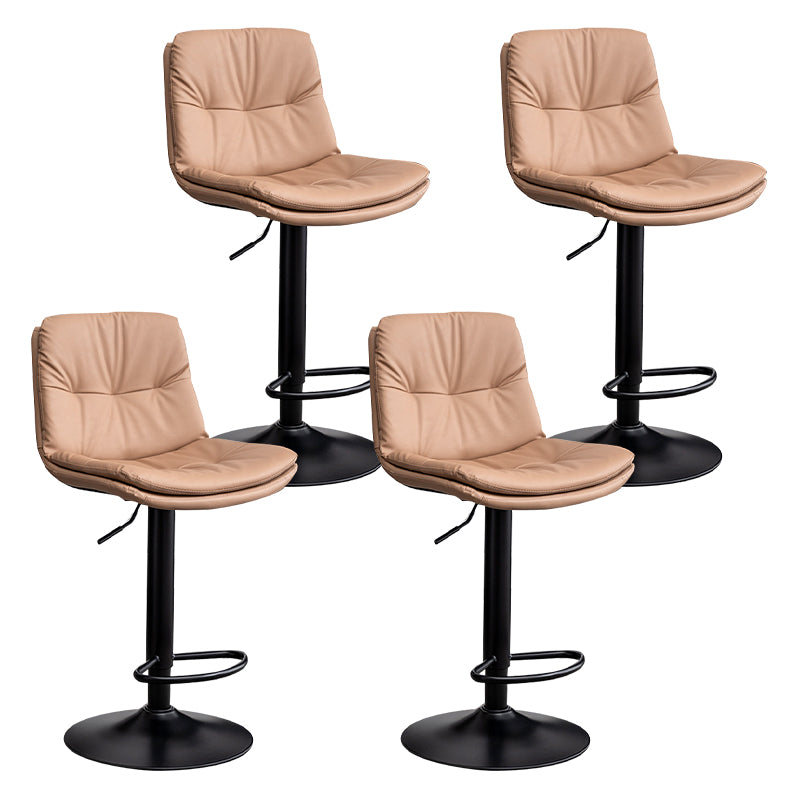 Contemporary Leather Swivel Barstool Indoor Bar Stool with Low Back