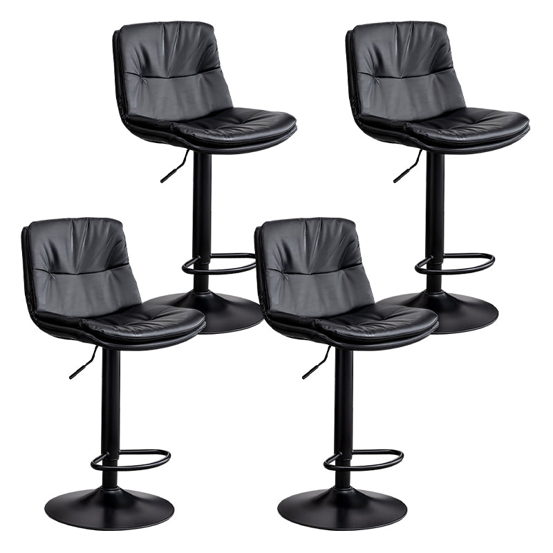 Contemporary Leather Swivel Barstool Indoor Bar Stool with Low Back