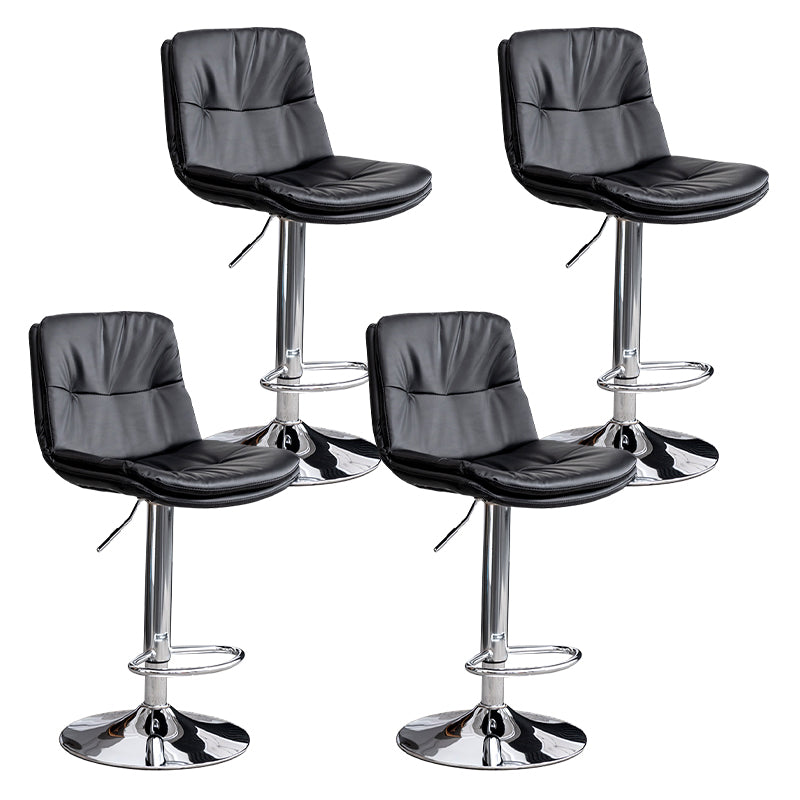 Contemporary Leather Swivel Barstool Indoor Bar Stool with Low Back
