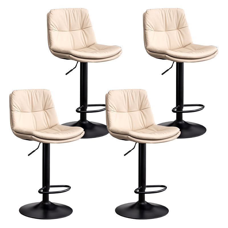 Contemporary Leather Swivel Barstool Indoor Bar Stool with Low Back