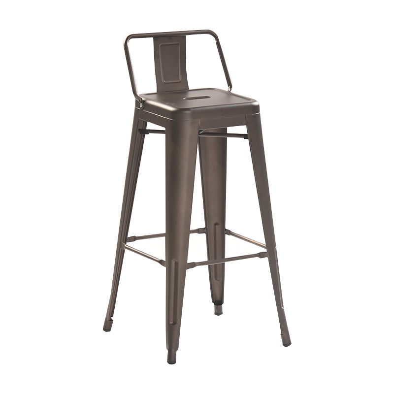 Industrial Style Metal Bar-stool with Square Iron Seat Counter Stool Kitchen Bar Bar-stool