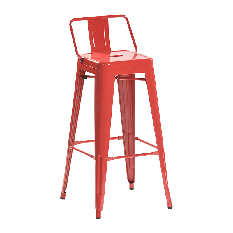 Industrial Style Metal Bar-stool with Square Iron Seat Counter Stool Kitchen Bar Bar-stool