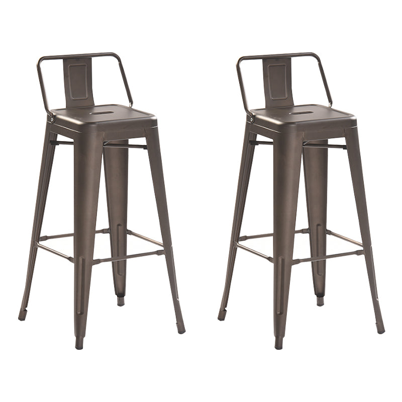 Industrial Style Metal Bar-stool with Square Iron Seat Counter Stool Kitchen Bar Bar-stool