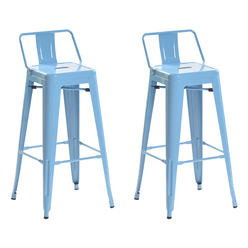 Industrial Style Metal Bar-stool with Square Iron Seat Counter Stool Kitchen Bar Bar-stool