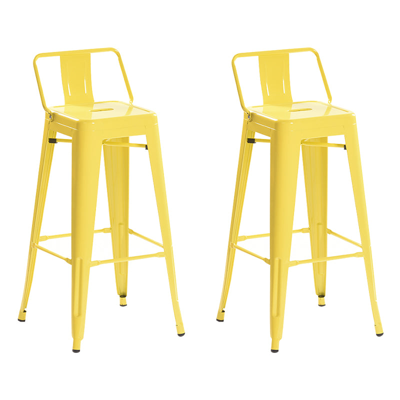 Industrial Style Metal Bar-stool with Square Iron Seat Counter Stool Kitchen Bar Bar-stool