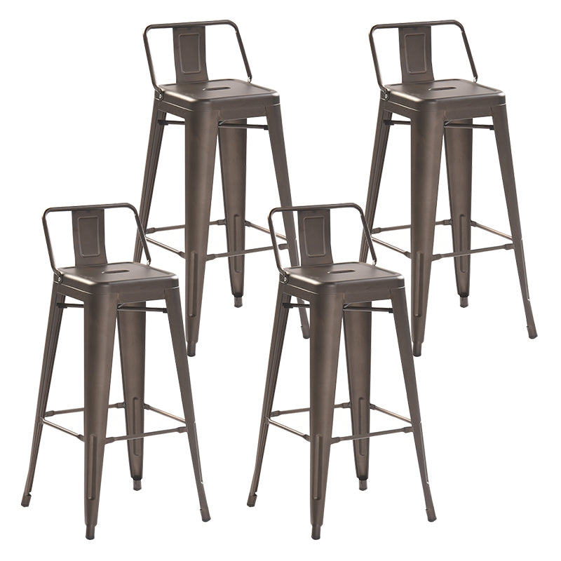 Industrial Style Metal Bar-stool with Square Iron Seat Counter Stool Kitchen Bar Bar-stool