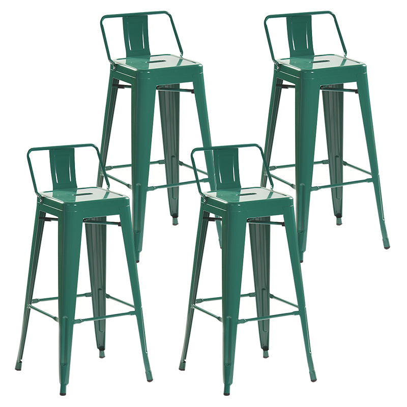 Industrial Style Metal Bar-stool with Square Iron Seat Counter Stool Kitchen Bar Bar-stool