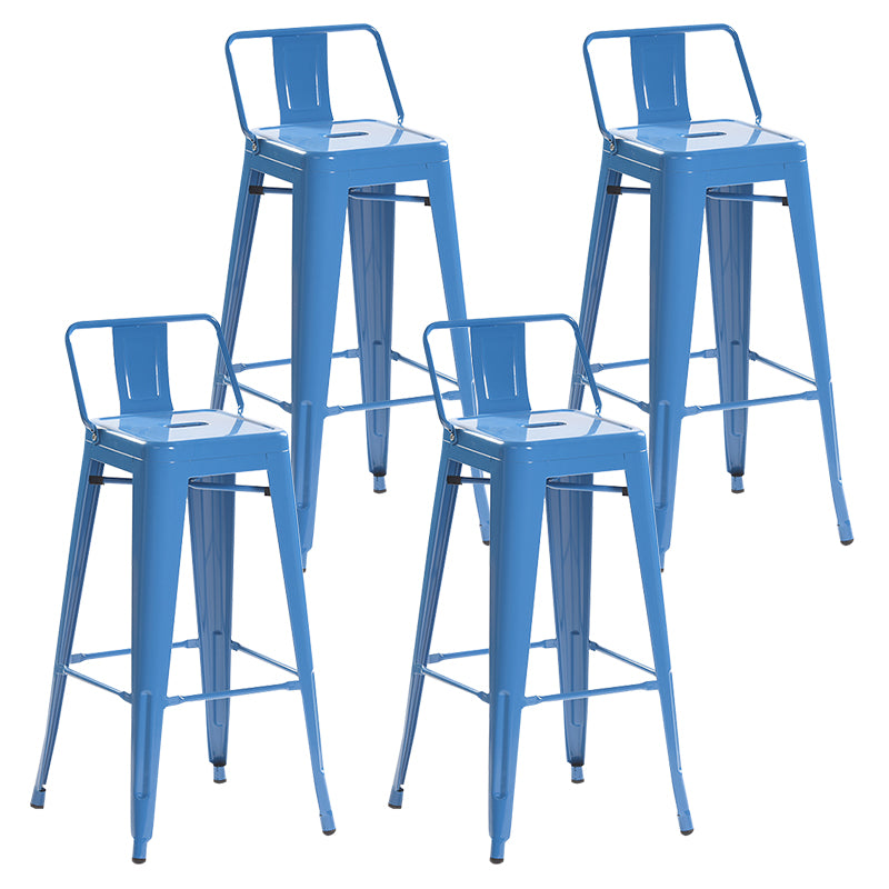 Industrial Style Metal Bar-stool with Square Iron Seat Counter Stool Kitchen Bar Bar-stool