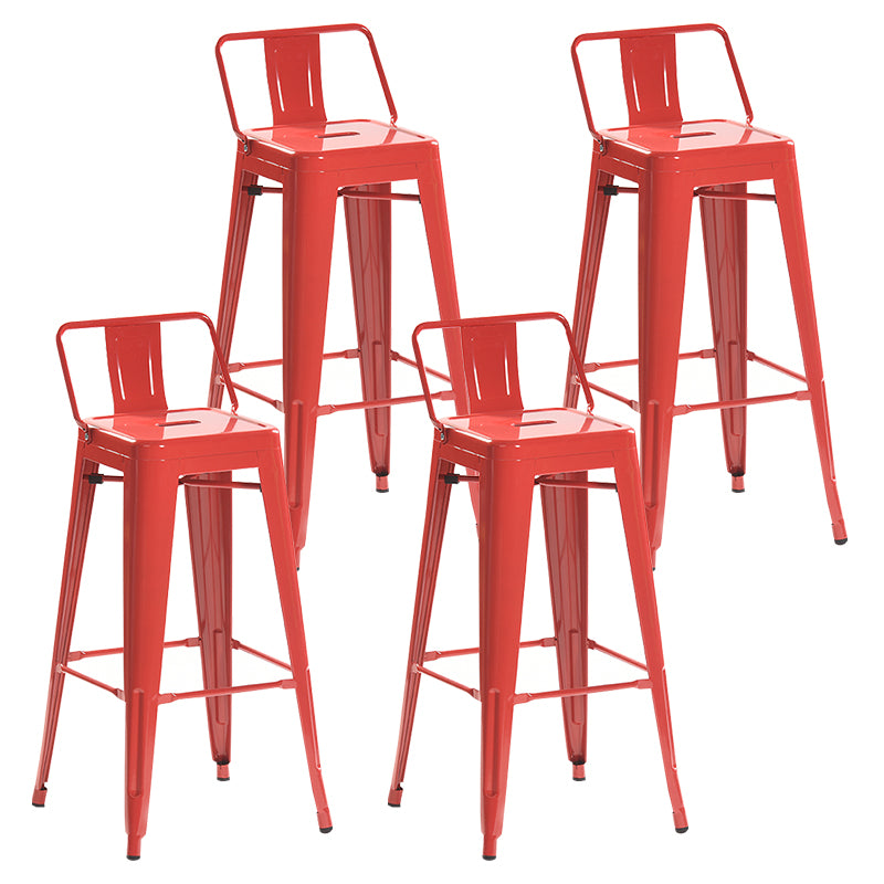Industrial Style Metal Bar-stool with Square Iron Seat Counter Stool Kitchen Bar Bar-stool