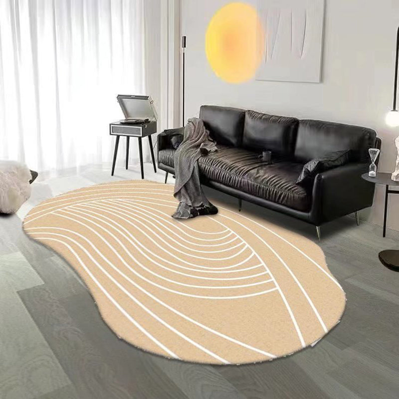 White Color Piece Rug Polyester Area Rug Stain Resistant Rug for Living Room