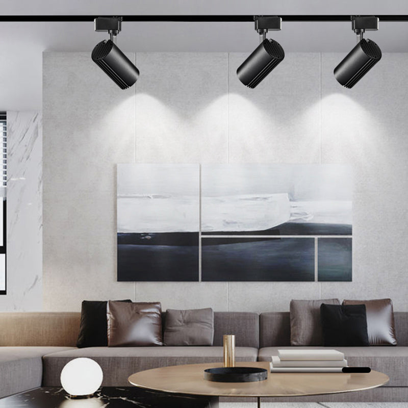 Lámpara de techo de riel LED de forma cilíndrica Montaje de aluminio moderno para sala de estar