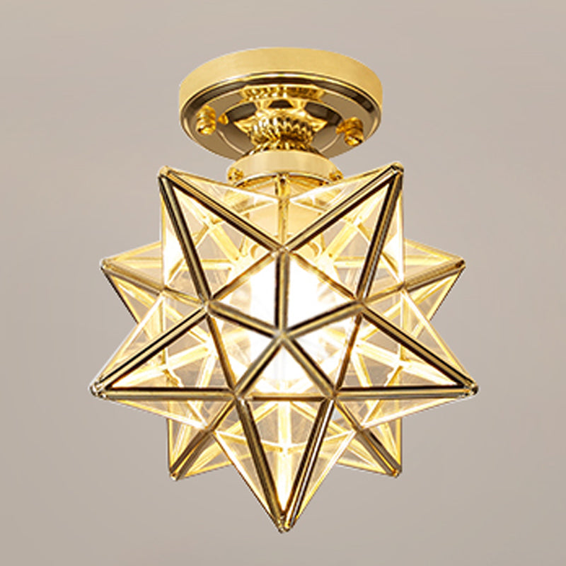 Lámpara de techo geométrica Cobre moderno 1 Montaje de alambre de luz con agujero 2-3.5 '' Dia para el pasillo