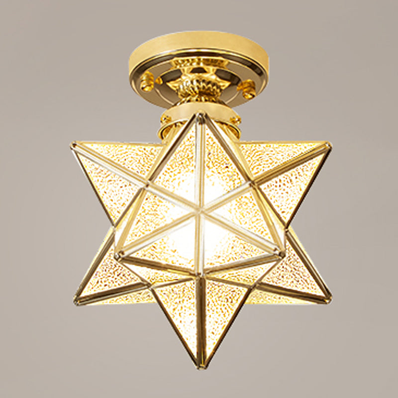 Lámpara de techo geométrica Cobre moderno 1 Montaje de alambre de luz con agujero 2-3.5 '' Dia para el pasillo