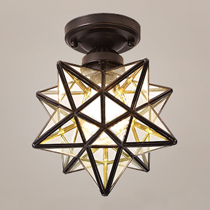 Lámpara de techo geométrica Cobre moderno 1 Montaje de alambre de luz con agujero 2-3.5 '' Dia para el pasillo