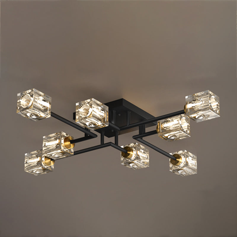 Cubo contemporáneo Flush Lighting Lighting de montaje de altura de cristal para sala de estar