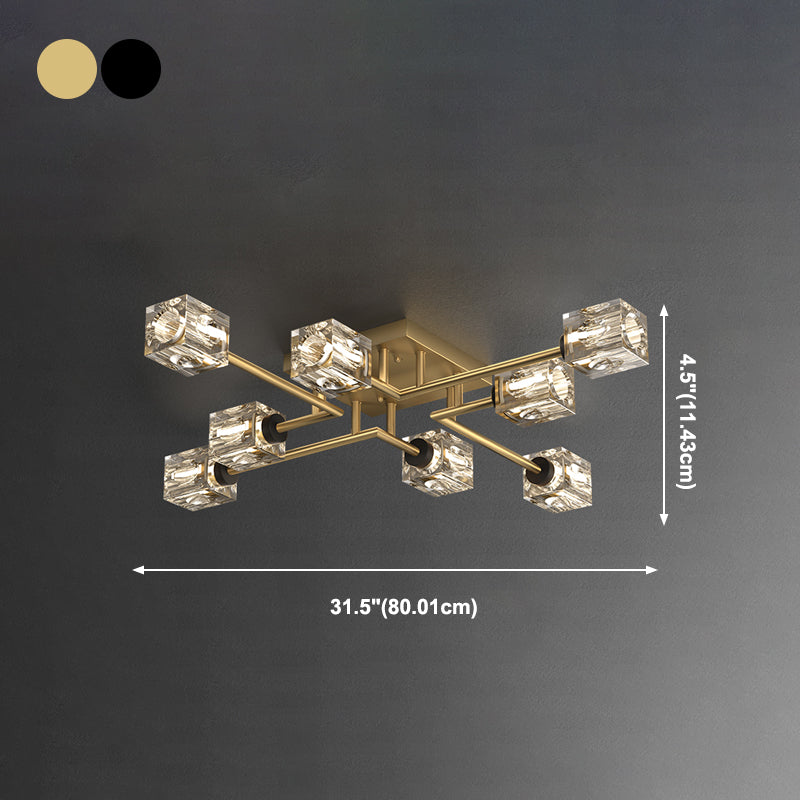 Cubo contemporáneo Flush Lighting Lighting de montaje de altura de cristal para sala de estar