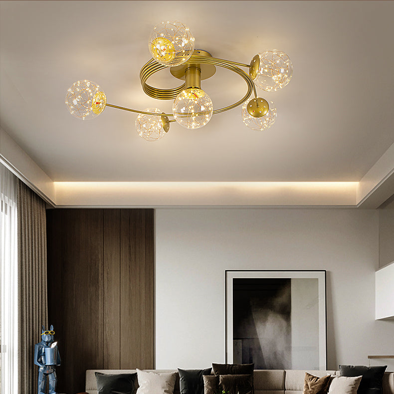 Contemporáneos de la esfera de la esfera de al ras Luces de montaje de altura de vidrio en oro