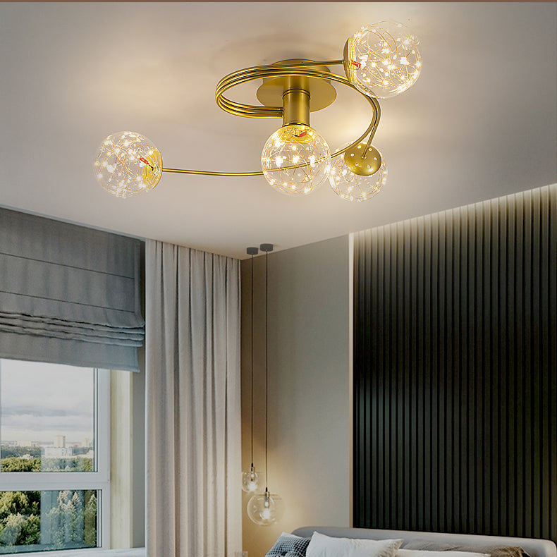 Contemporáneos de la esfera de la esfera de al ras Luces de montaje de altura de vidrio en oro