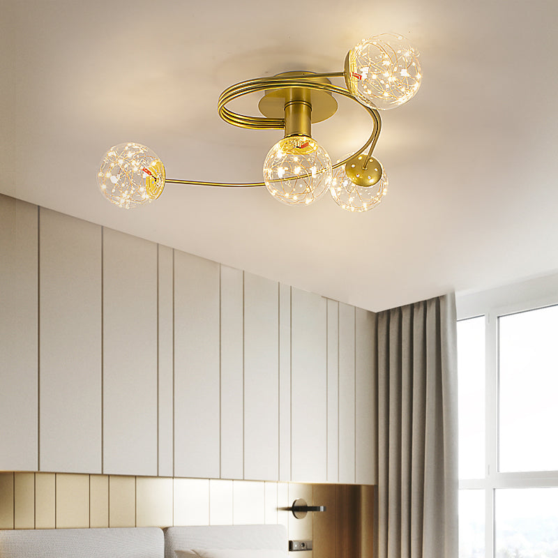 Contemporáneos de la esfera de la esfera de al ras Luces de montaje de altura de vidrio en oro