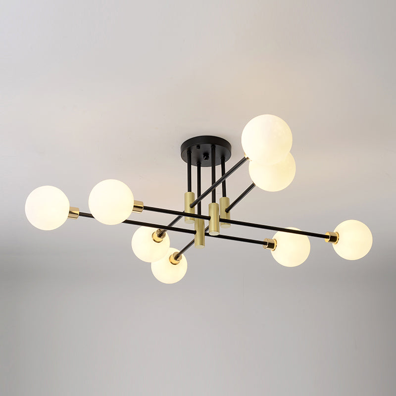 Contemporary Sphere Flush Light Fixture Glass Flush Mount Lights in Black