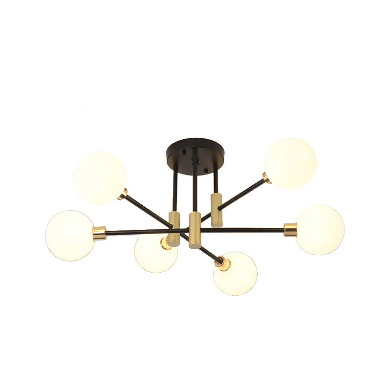 Contemporary Sphere Flush Light Fixture Glass Flush Mount Lights in Black