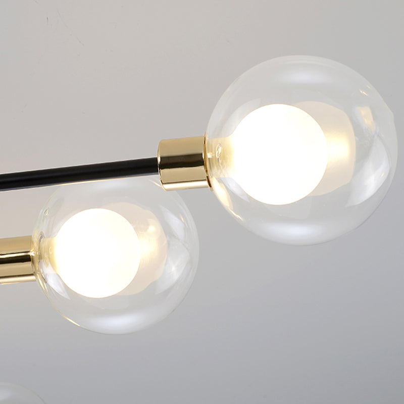 Contemporary Sphere Flush Light Fixture Glass Flush Mount Lights in Black