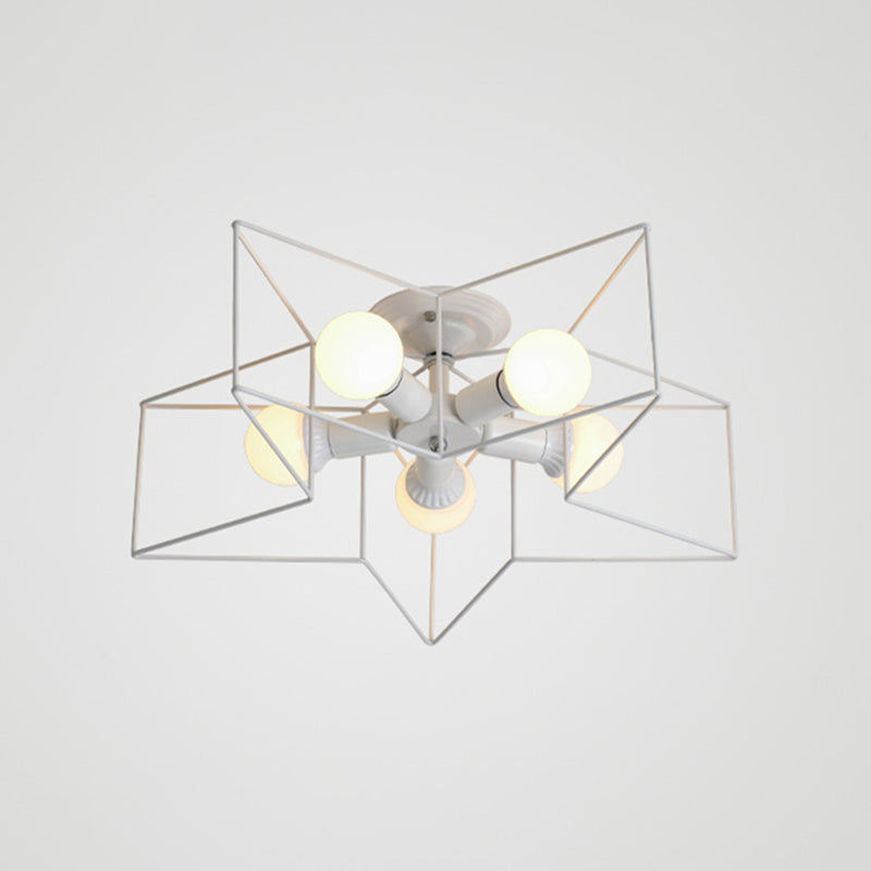 Modern Style Star Shape Ceiling Light Metal 5 Light Ceiling Light for Restaurant