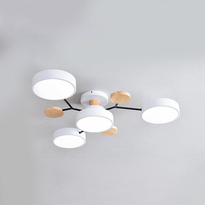 Nordic Geometric Ceiling Light Colorful LED Flush Mount Light for Living Room