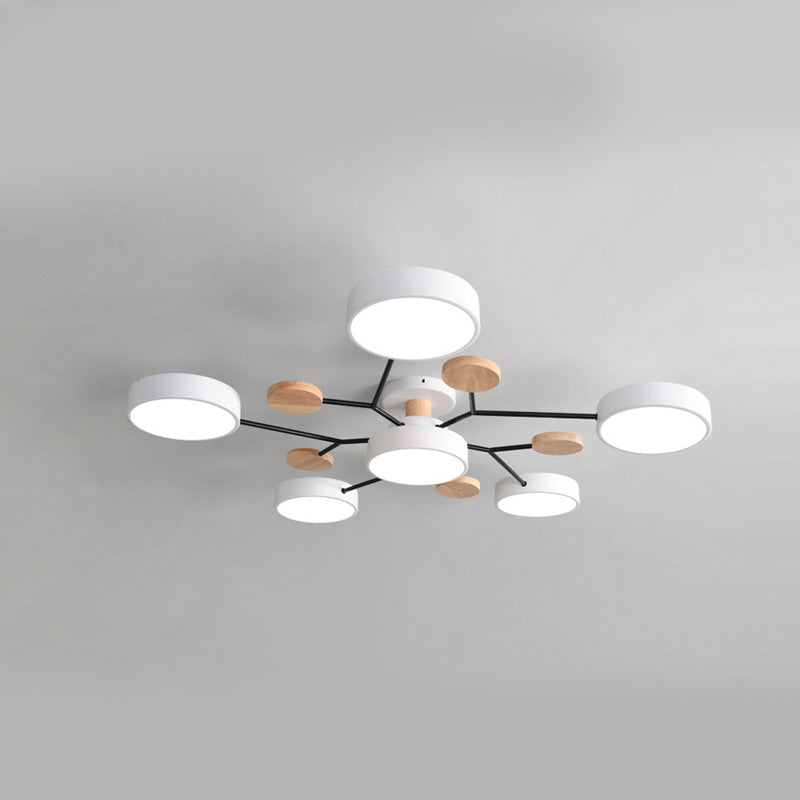 Luz de techo geométrico nórdico colorido LED de montaje de montaje para sala de estar para sala de estar