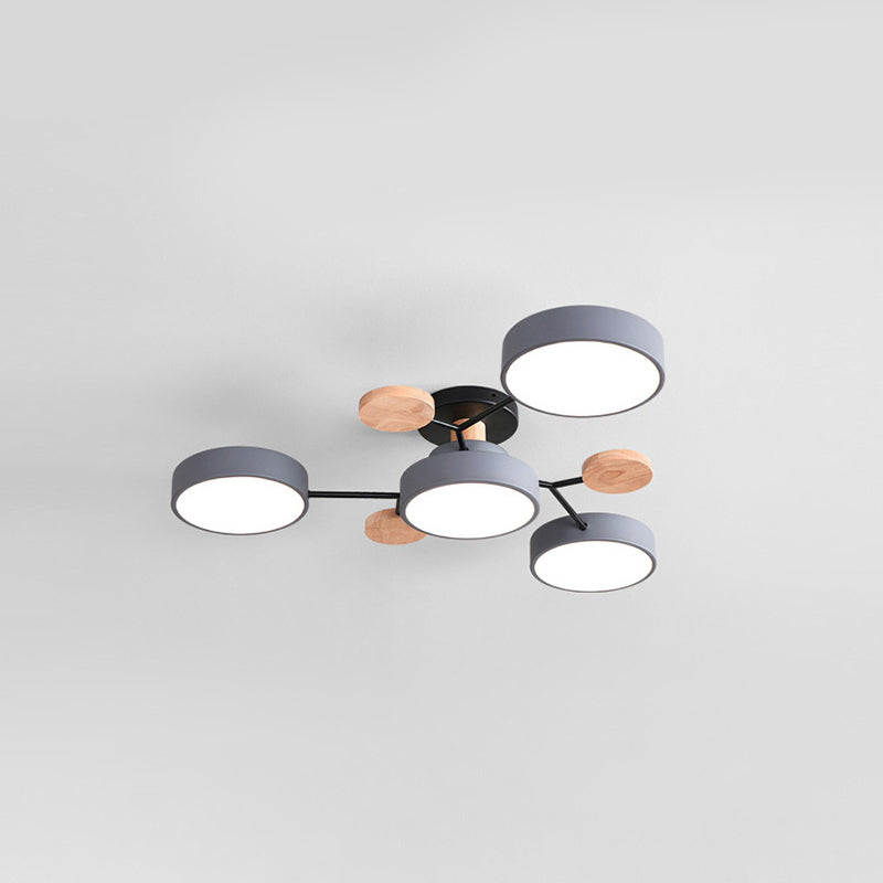 Nordic Geometric Ceiling Light Colorful LED Flush Mount Light for Living Room