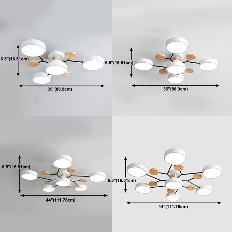 Luz de techo geométrico nórdico colorido LED de montaje de montaje para sala de estar para sala de estar