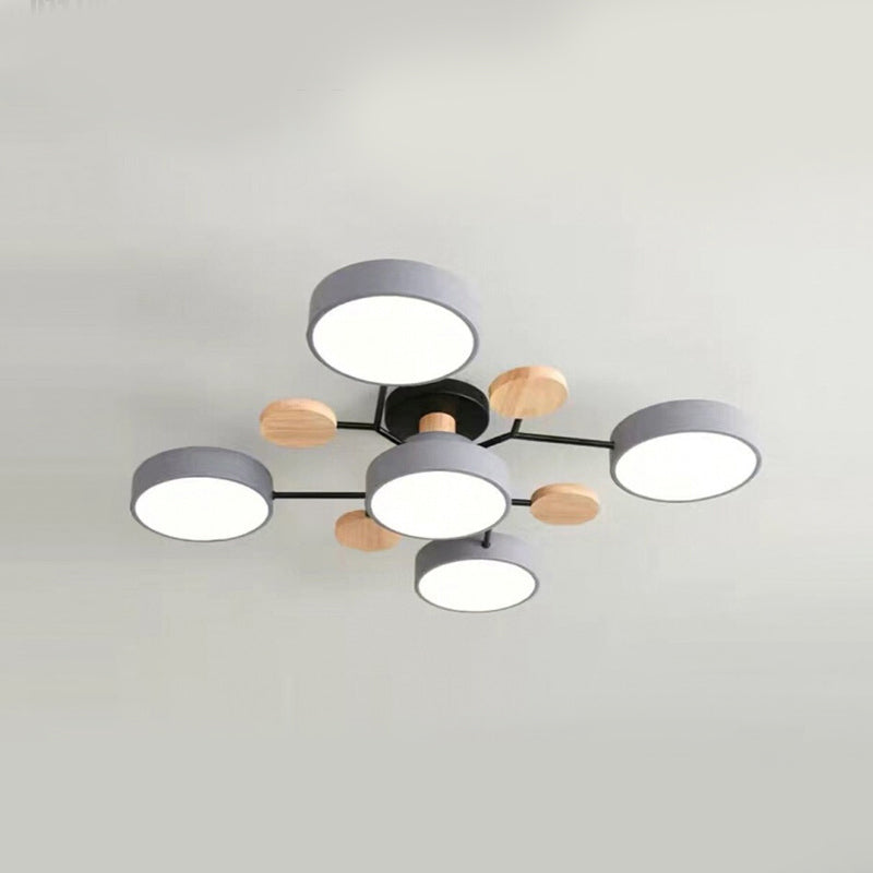 Luz de techo geométrico nórdico colorido LED de montaje de montaje para sala de estar para sala de estar