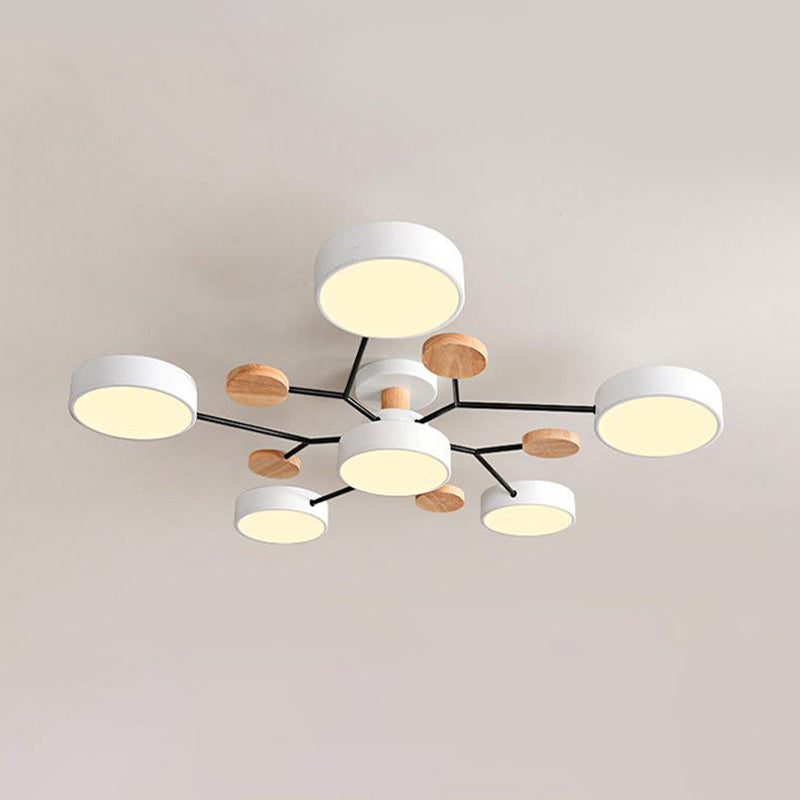 Luz de techo geométrico nórdico colorido LED de montaje de montaje para sala de estar para sala de estar