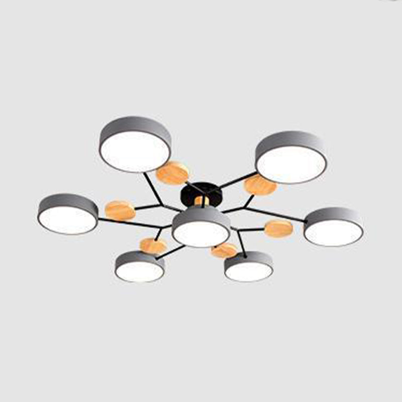 Luz de techo geométrico nórdico colorido LED de montaje de montaje para sala de estar para sala de estar