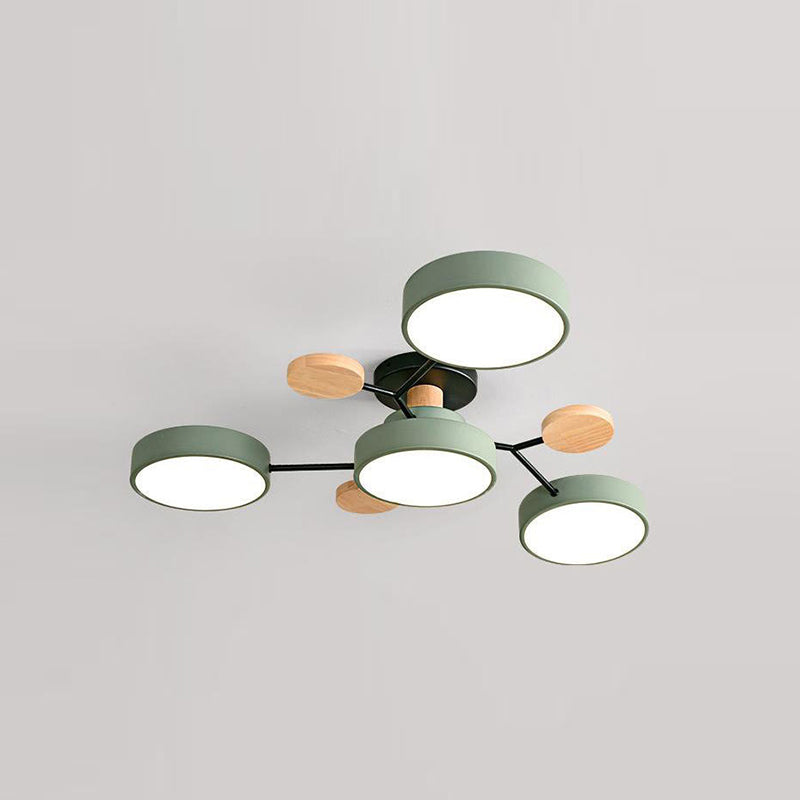 Nordic Geometric Ceiling Light Colorful LED Flush Mount Light for Living Room