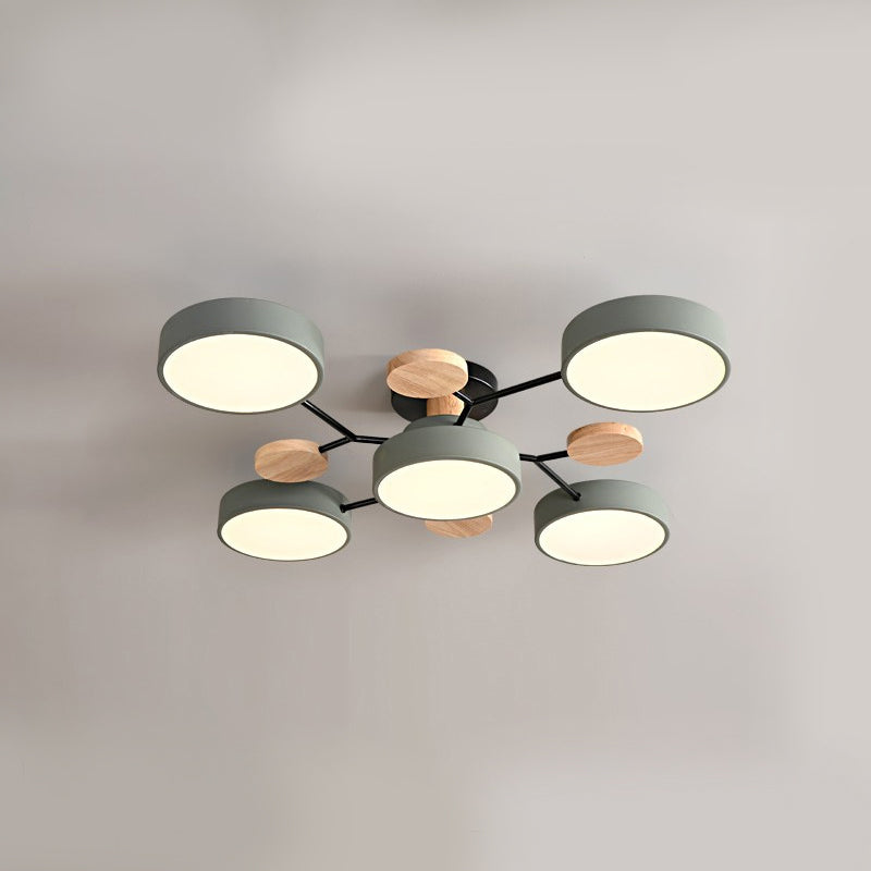 Luz de techo geométrico nórdico colorido LED de montaje de montaje para sala de estar para sala de estar