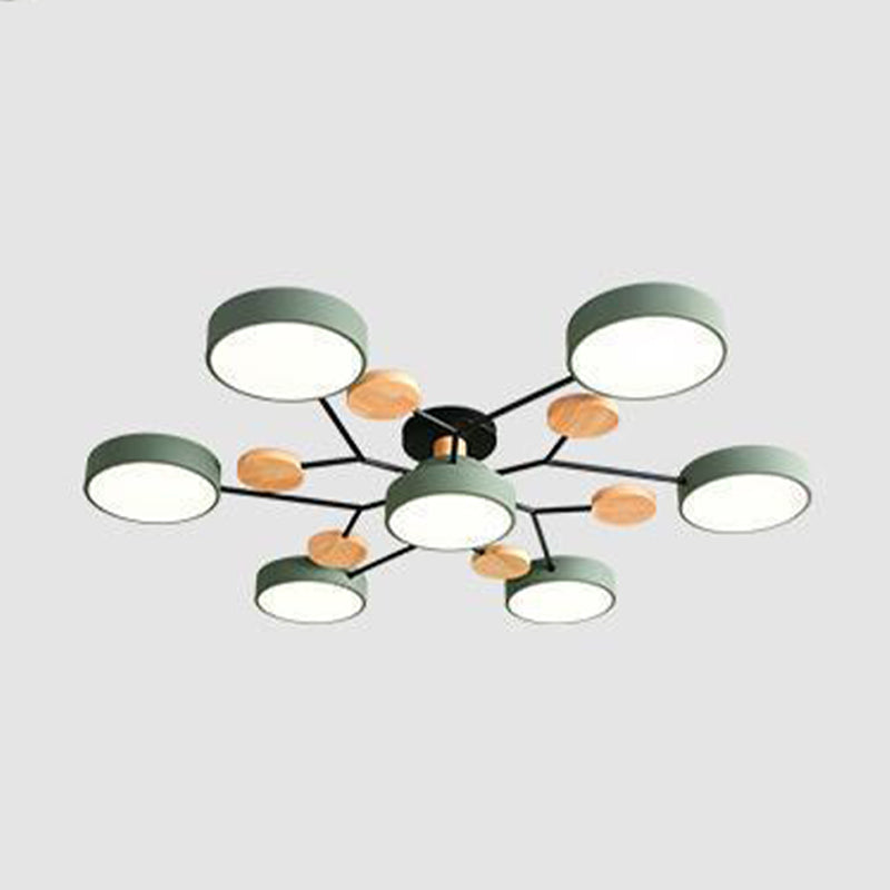 Luz de techo geométrico nórdico colorido LED de montaje de montaje para sala de estar para sala de estar