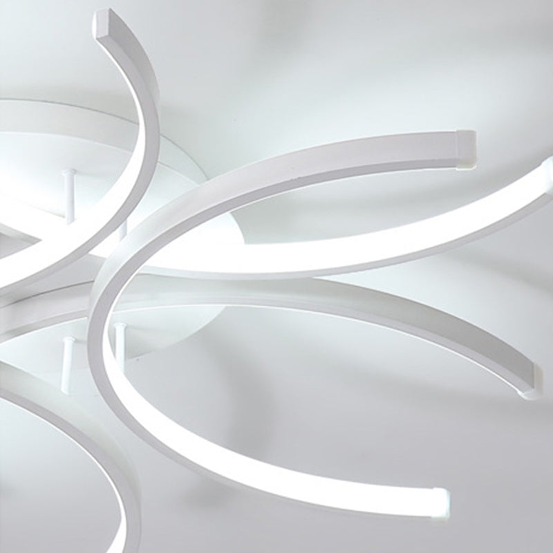 Metal Flower Flush Flush Light Modern Style Modern Style 6 Lights Fleus de montaje en blanco