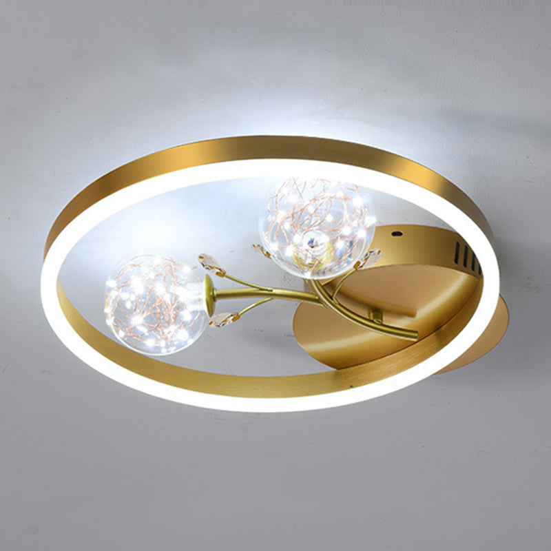 Moderner Stil Kugelform Deckenleuchte Glas 3 Licht Deckenleuchte für Wohnzimmer