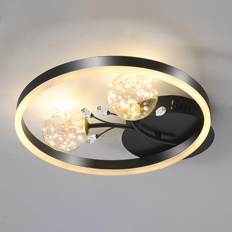 Moderne stijl bolvormige vorm plafond lichtglas 3 licht plafondlicht voor woonkamer