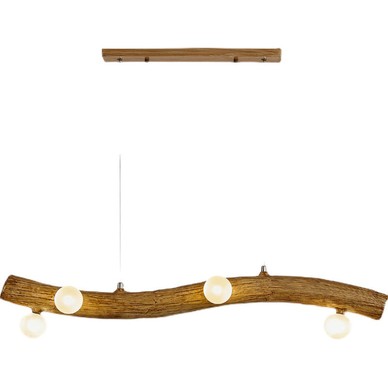 Resin Island Lights Lámparas de suspensión de tocón de restaurante múltiples de múltiples cabezas con sombra de vidrio