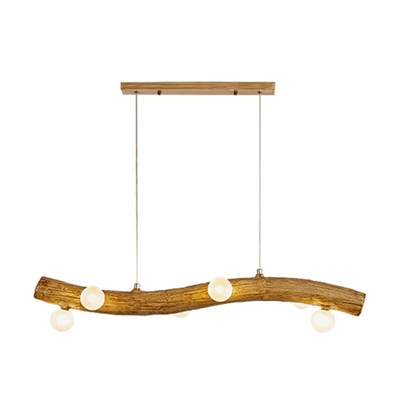 Resin Island Lights Lámparas de suspensión de tocón de restaurante múltiples de múltiples cabezas con sombra de vidrio