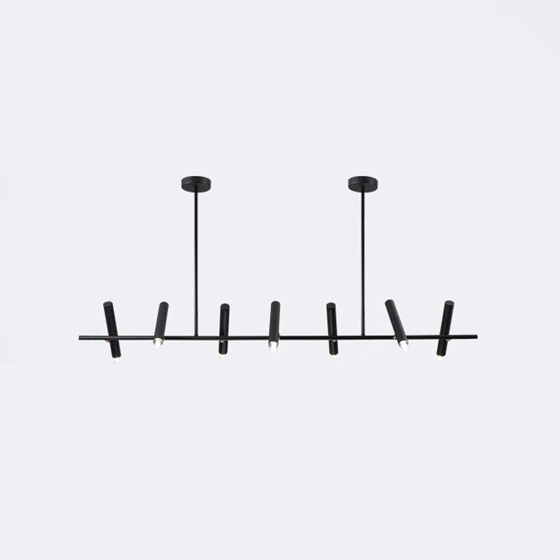Black metalen tracklamp eenvoudige stijl multi-head lineaire restaurant eilandverlichting armaturen