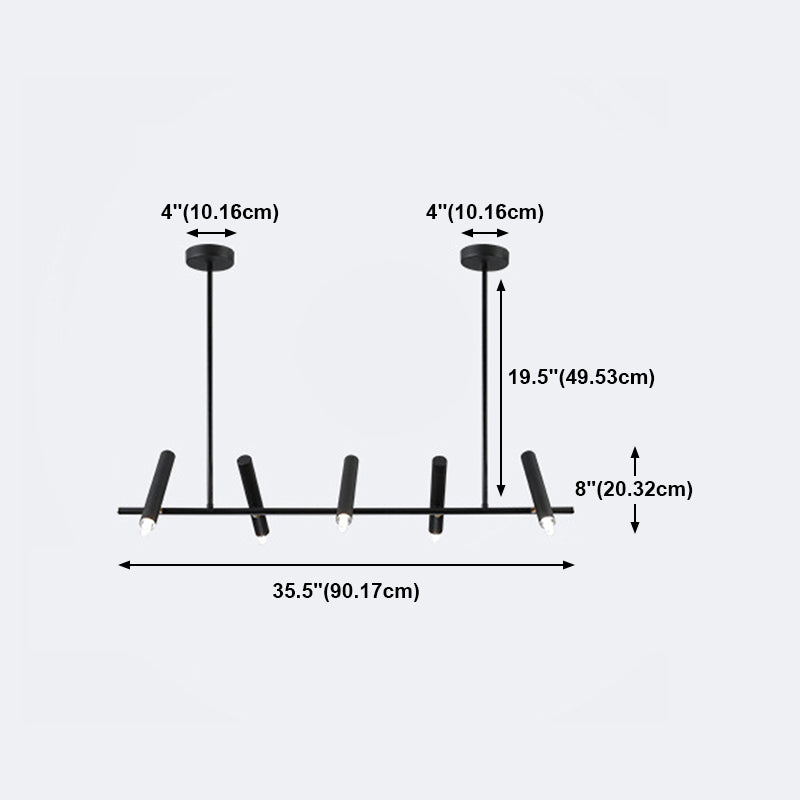 Black metalen tracklamp eenvoudige stijl multi-head lineaire restaurant eilandverlichting armaturen