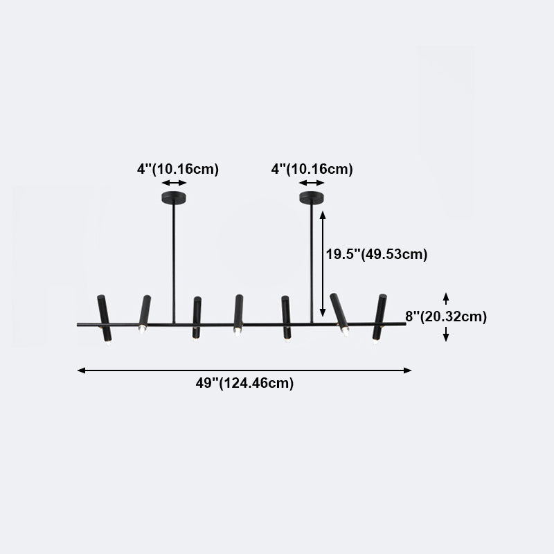 Black metalen tracklamp eenvoudige stijl multi-head lineaire restaurant eilandverlichting armaturen