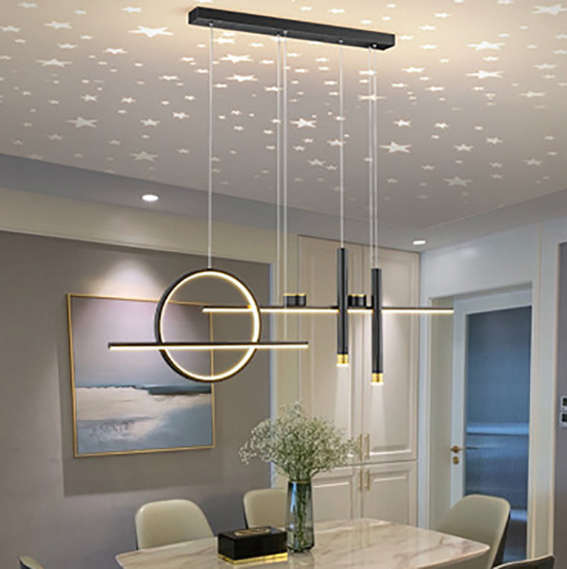 Moderne geometrie Island Lichtarmaturen Multi-hoofd restaurant Hangende lamp met Spotlight